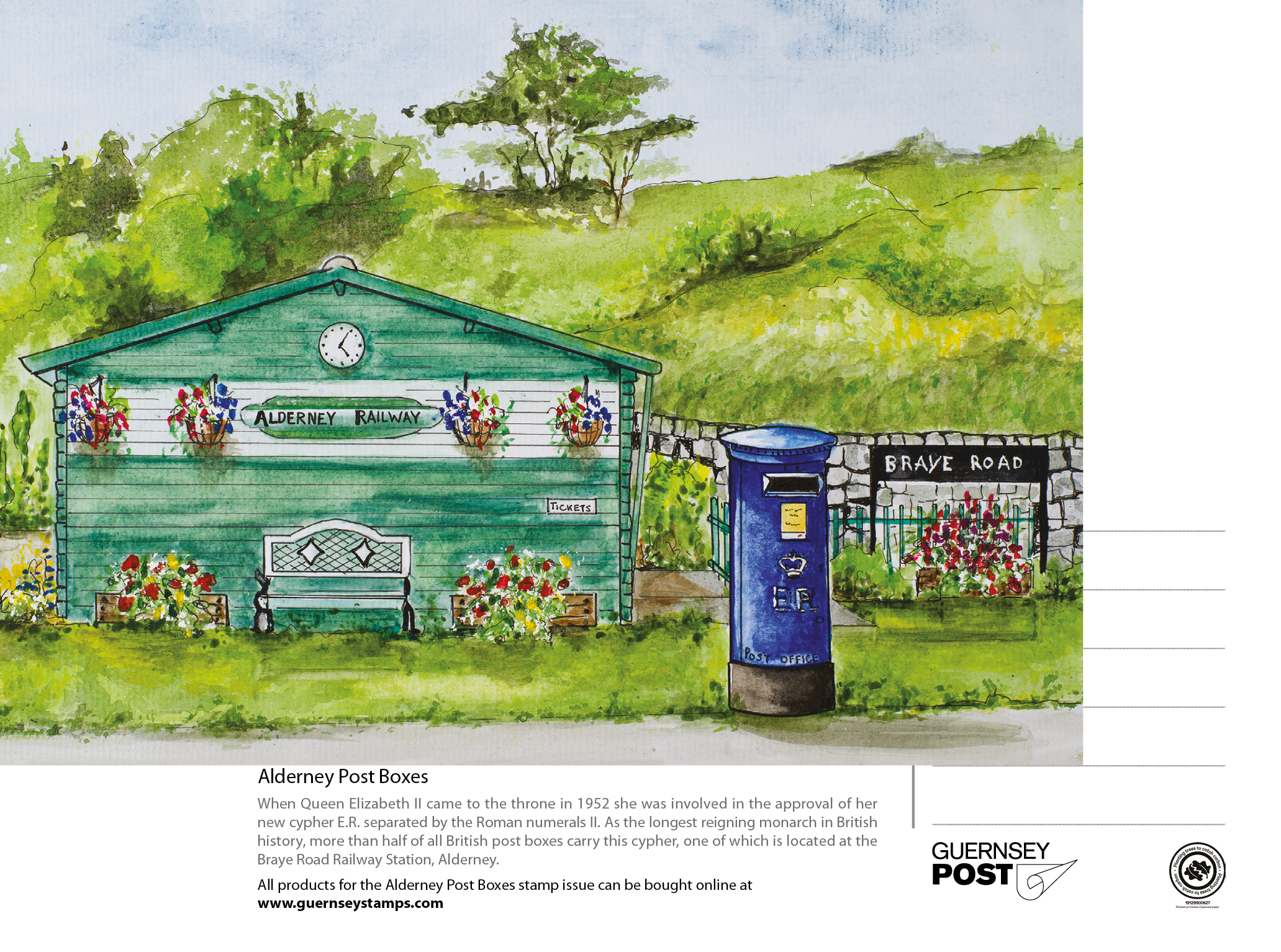 Alderney Post Box Postcard